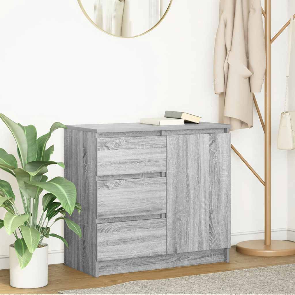 Sideboard with Drawer Grey Sonoma 71x35x65 cm Engineered Wood
